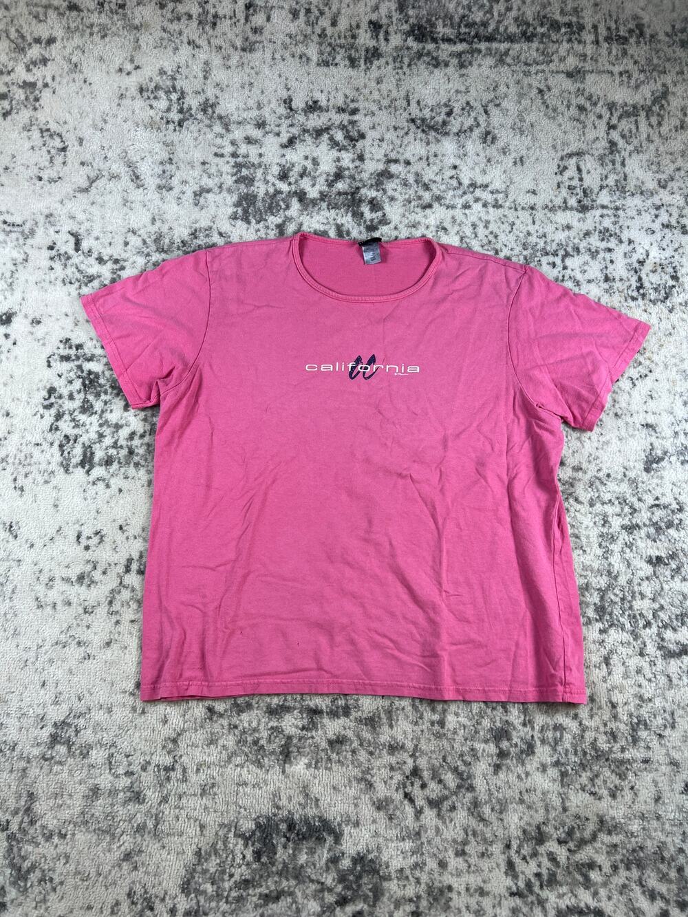 Vintage Silver For Her T-Shirt Womens L Pink California Graphics Y2K Classic Tee